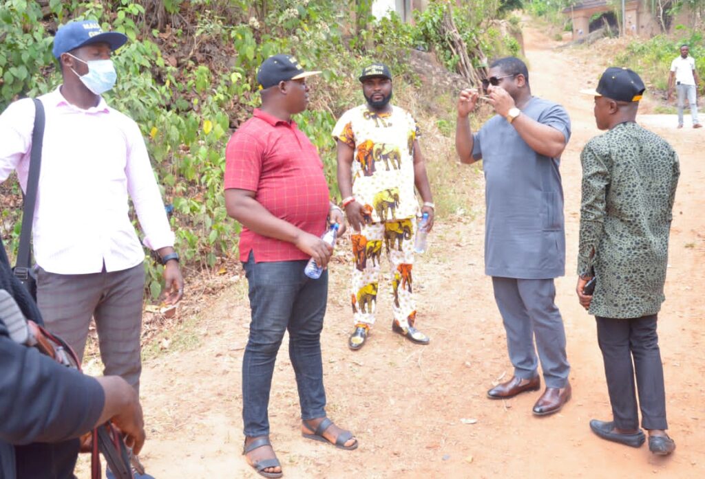 Chief Maurice Emeka Akueme With Some of His Officers Discussing The Topography of Nenwenta in Awgu LGA